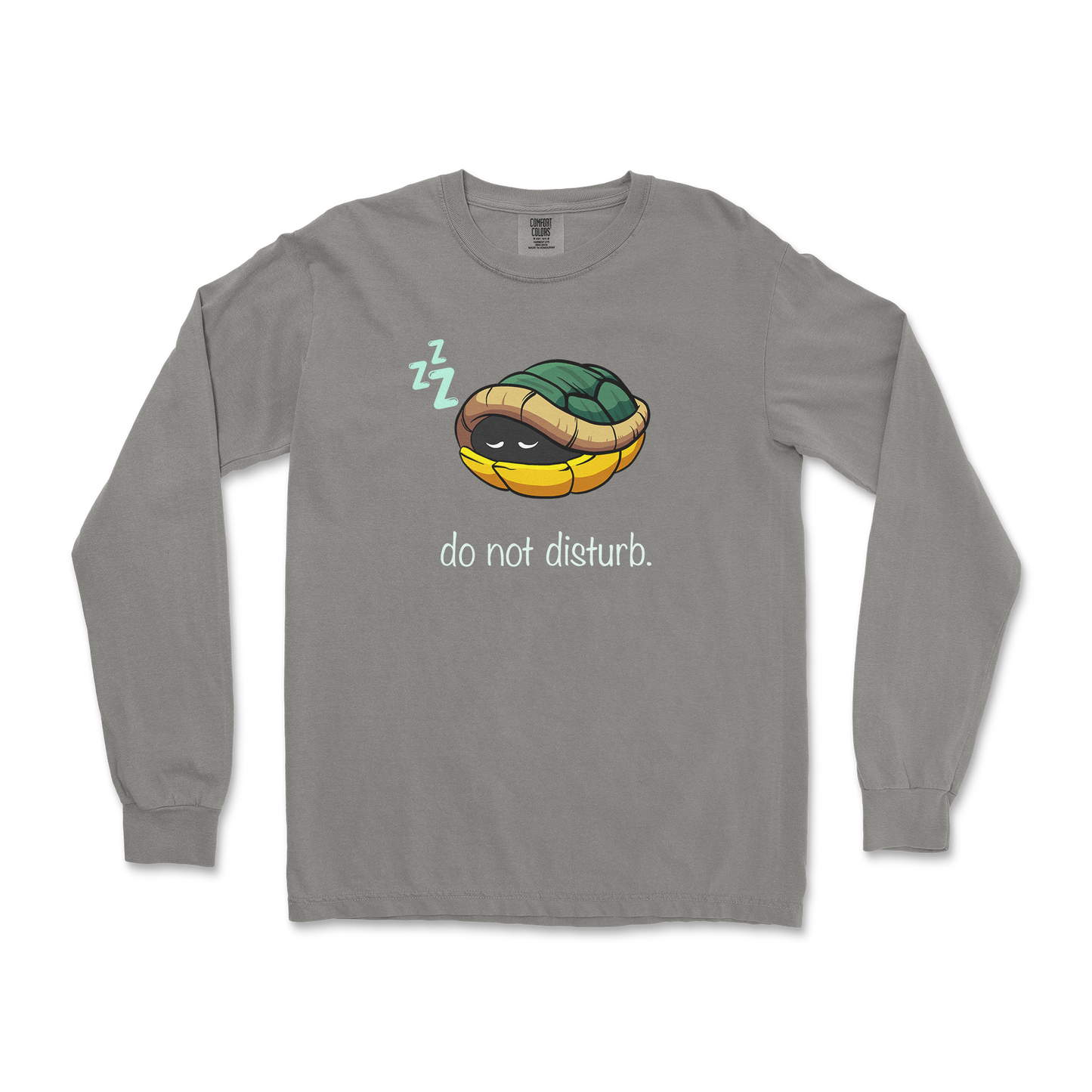 Comfort Colors Long Sleeve Sleepin Turtle in Grey