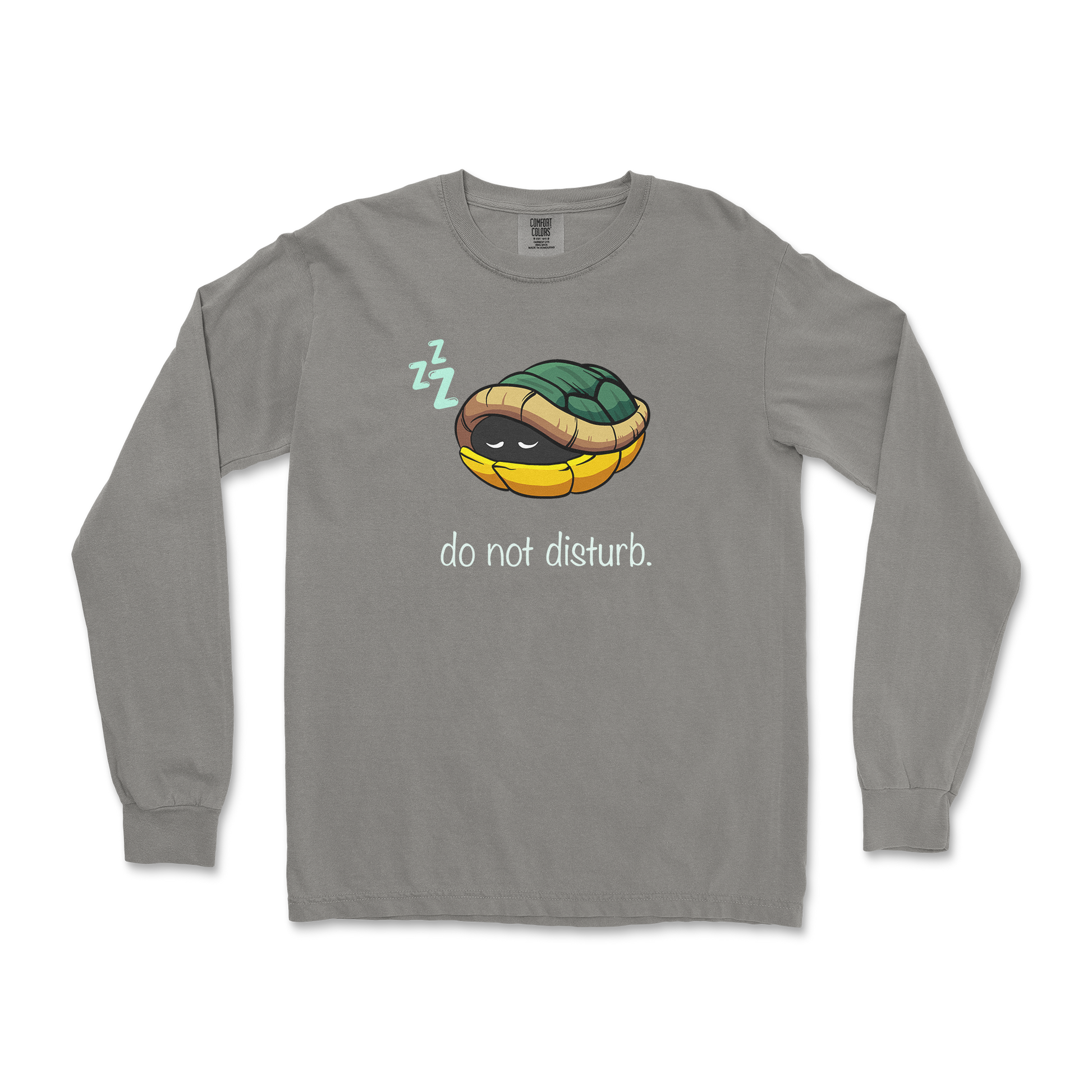 Comfort Colors Long Sleeve Sleepin Turtle in Grey