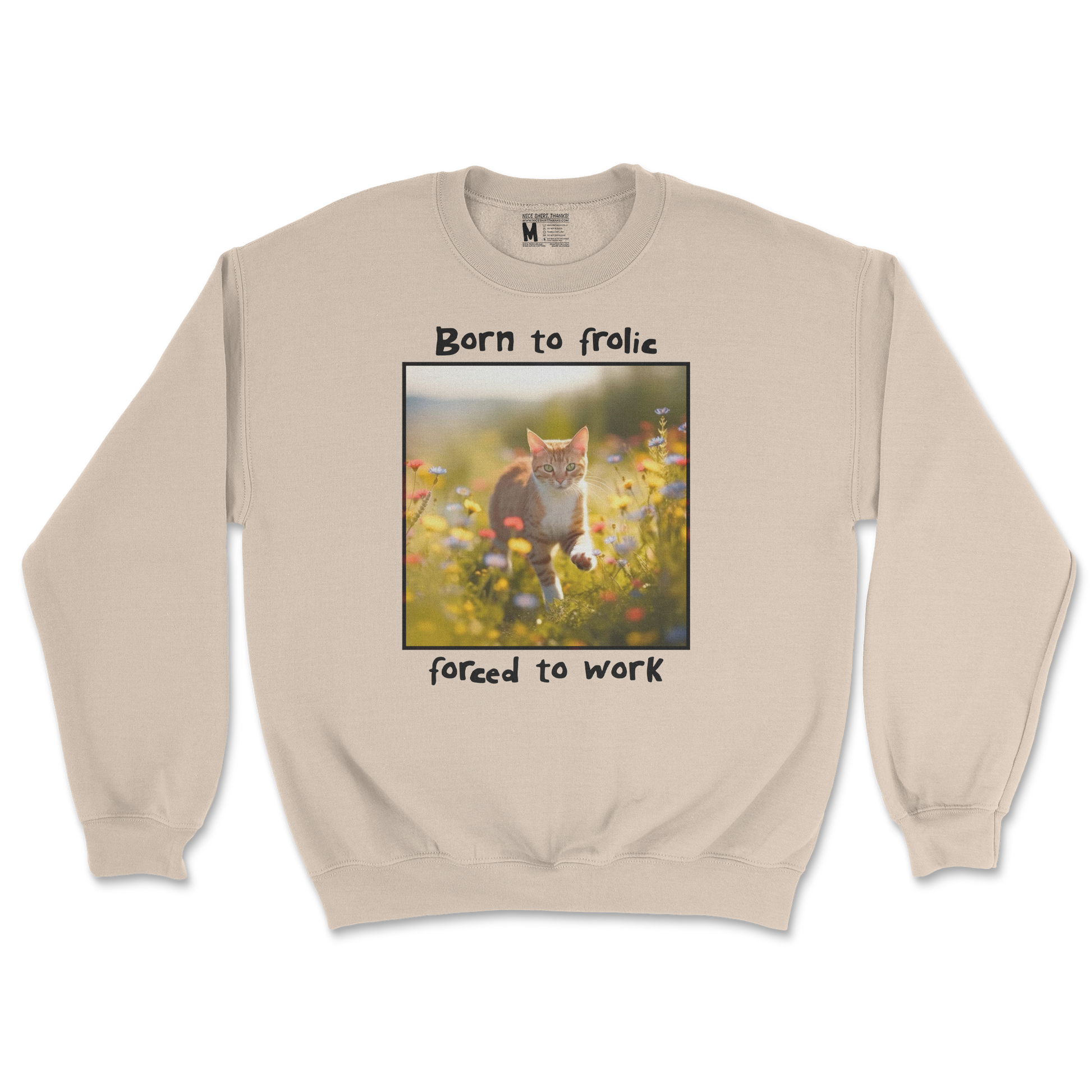 Gildan SoftStyle Crew Neck Born to Frolic  in Sand