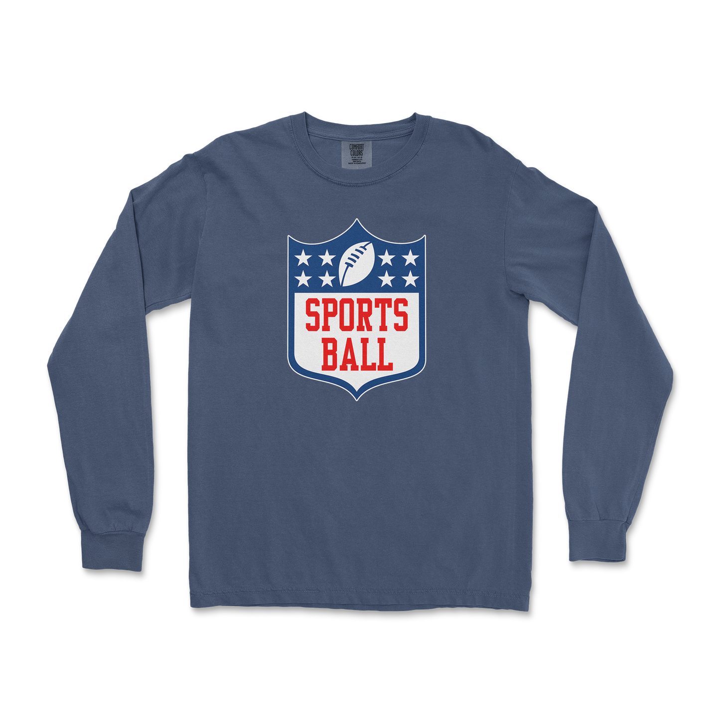 Comfort Colors Long Sleeve Sports Ball in Midnight