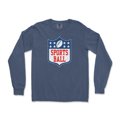 Comfort Colors Long Sleeve Sports Ball in Midnight