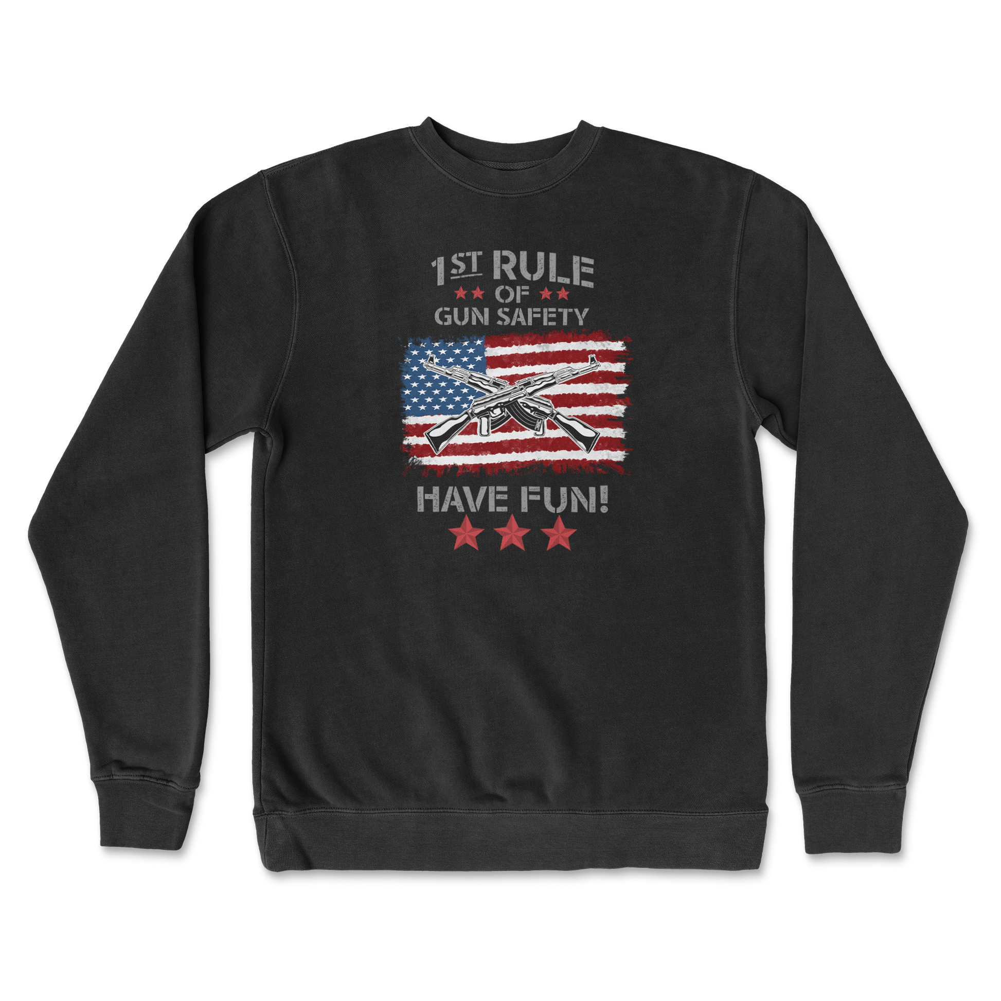 Independent Clothing Co. Crew Neck 1st Rule of Gun Safety in Black