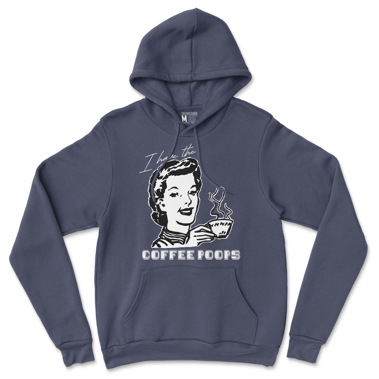 Gildan SoftStyle Hoodie Coffee Poops  in Navy