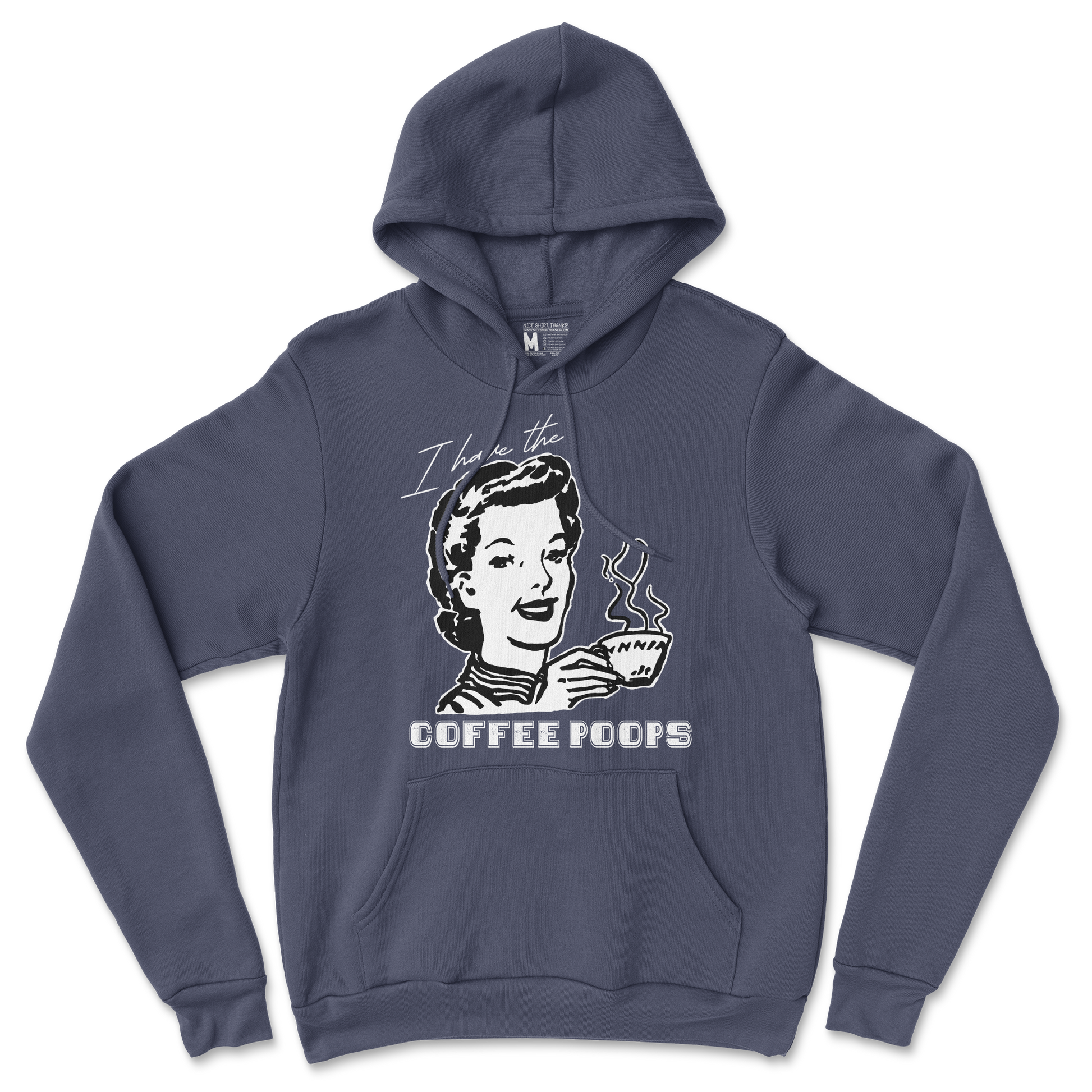 Gildan SoftStyle Hoodie Coffee Poops  in Navy