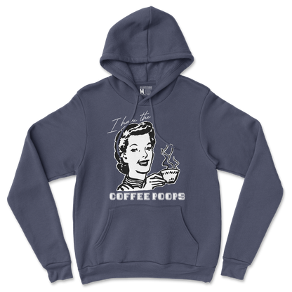 Gildan SoftStyle Hoodie Coffee Poops  in Navy