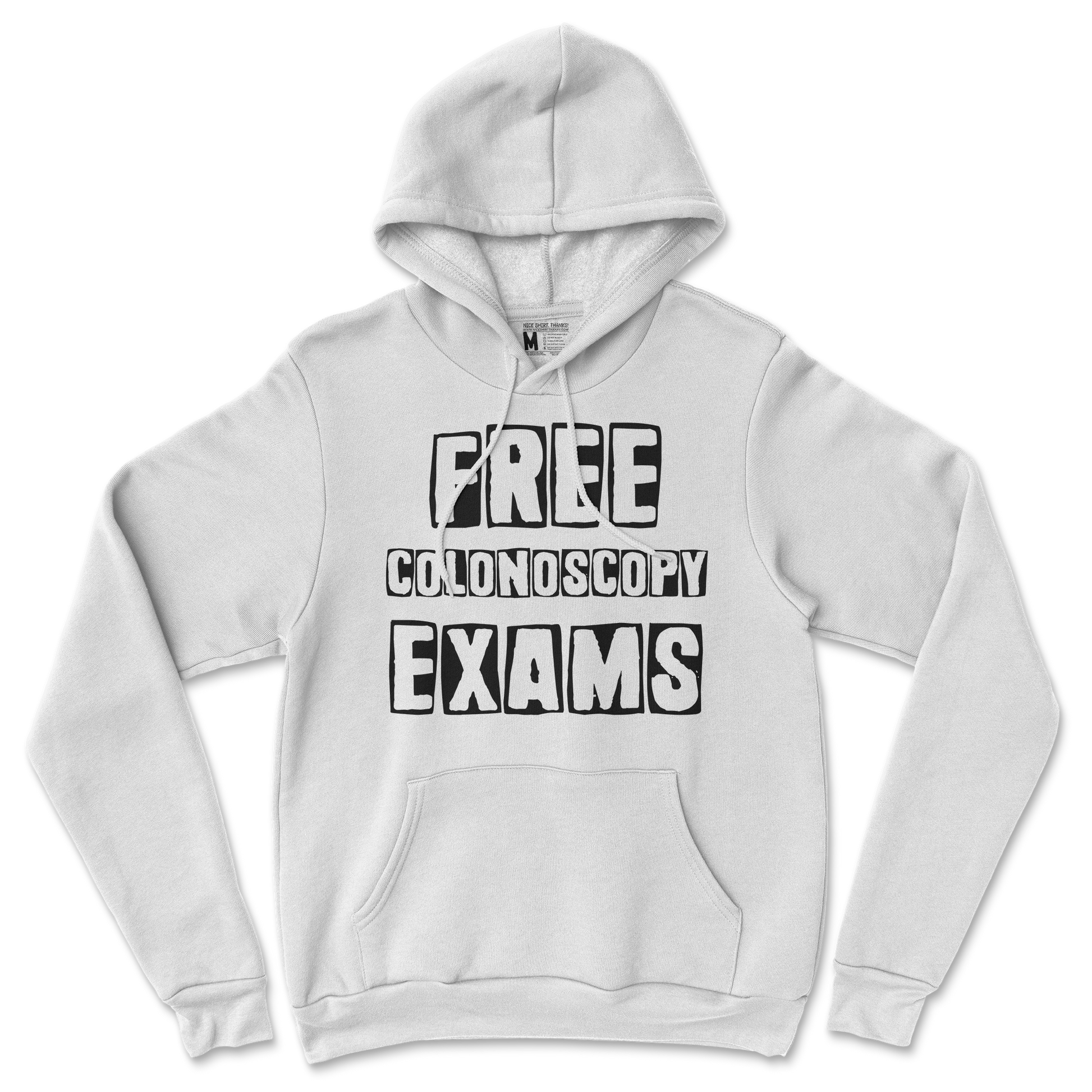 Gildan SoftStyle Hoodie Free Colonoscopy Exams in White