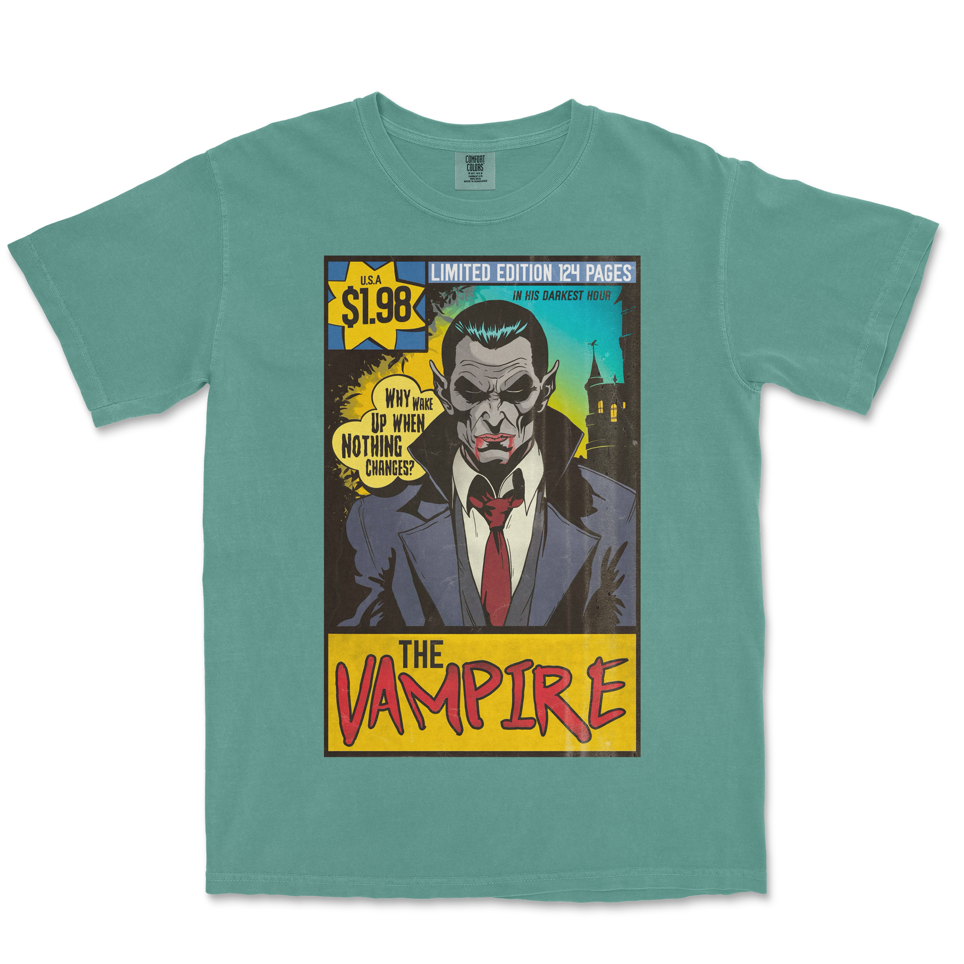 Comfort Colors T-Shirt Sad Vampire in Light-Green