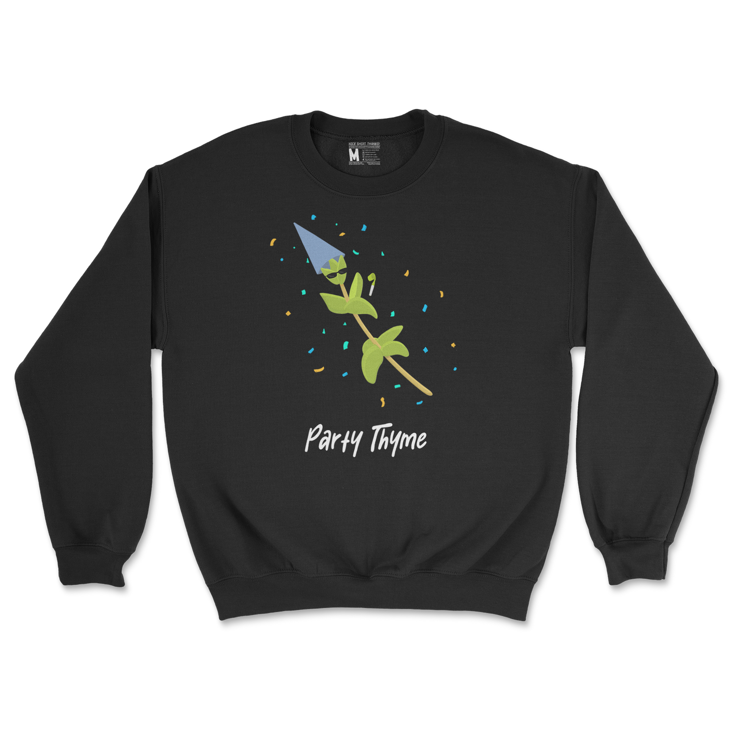 Gildan SoftStyle Crew Neck Party Thyme in Black