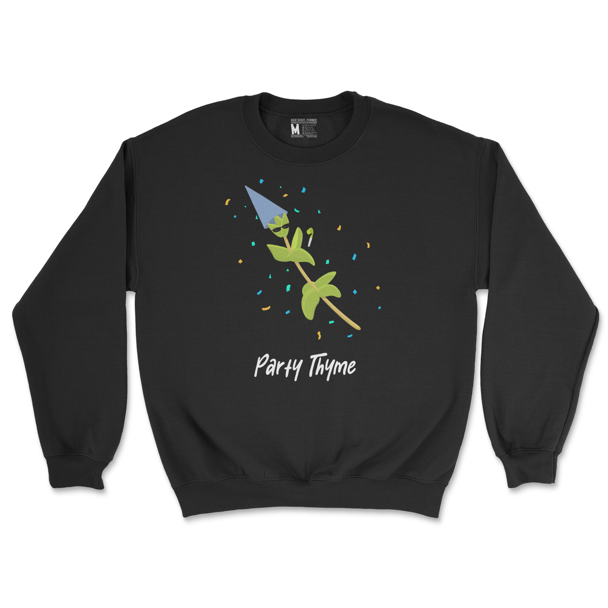 Gildan SoftStyle Crew Neck Party Thyme in Black