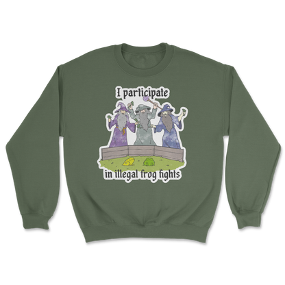 The Nice Shirt Crew Neck Wizard Activities  in Military-Green