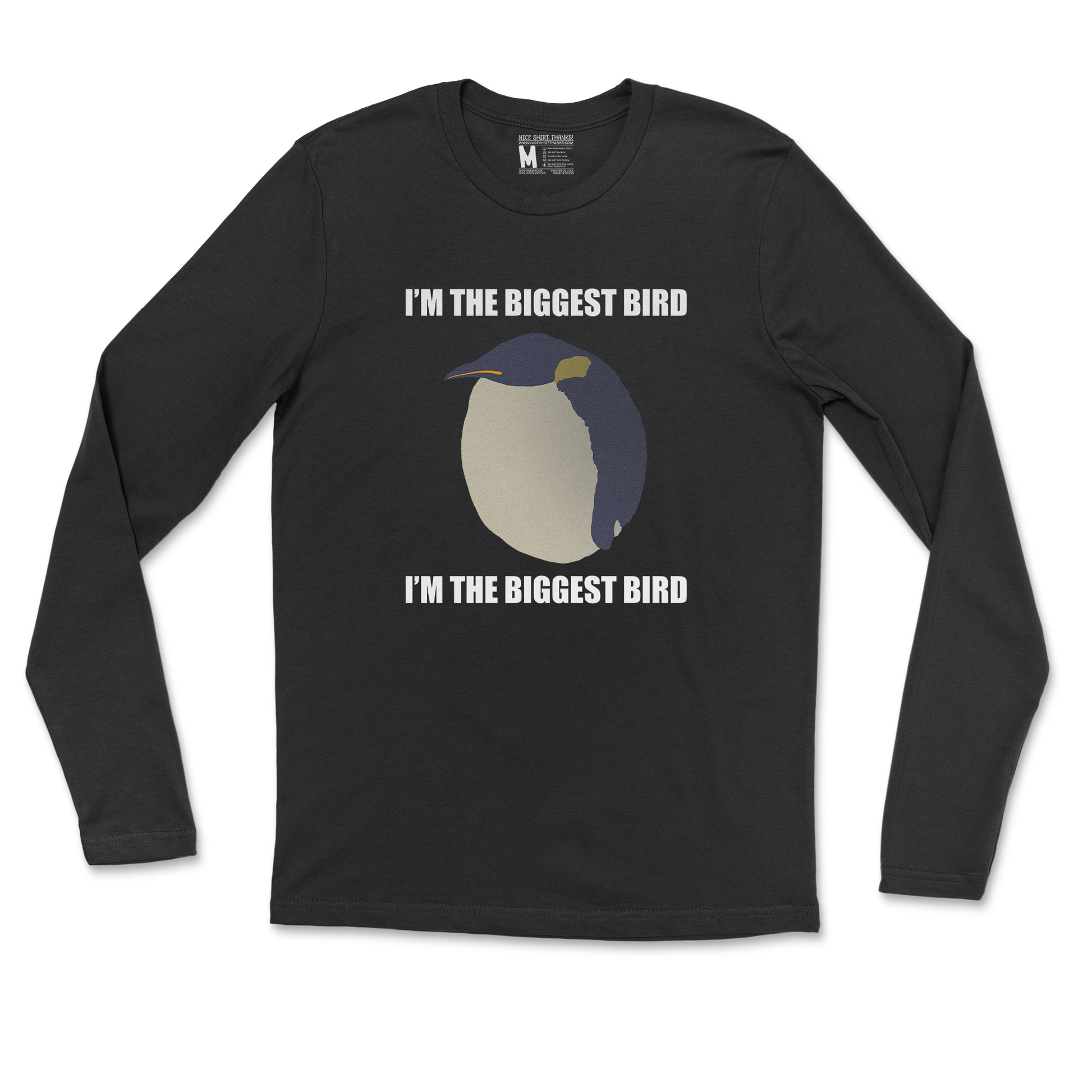 Gildan SoftStyle Long Sleeve I Am The Biggets Bird in Black