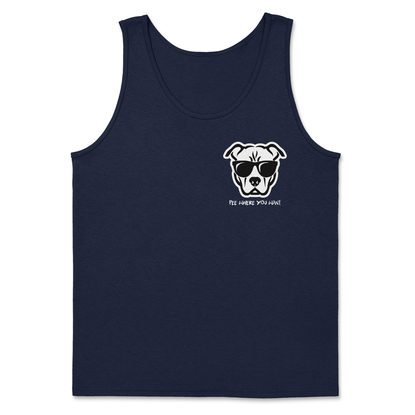 The Nice Shirt Tank Top Pee Where You Want  in Navy