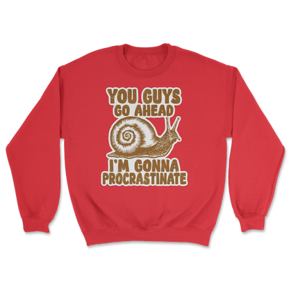 The Nice Shirt Crew Neck Procrastinating Snail  in Red