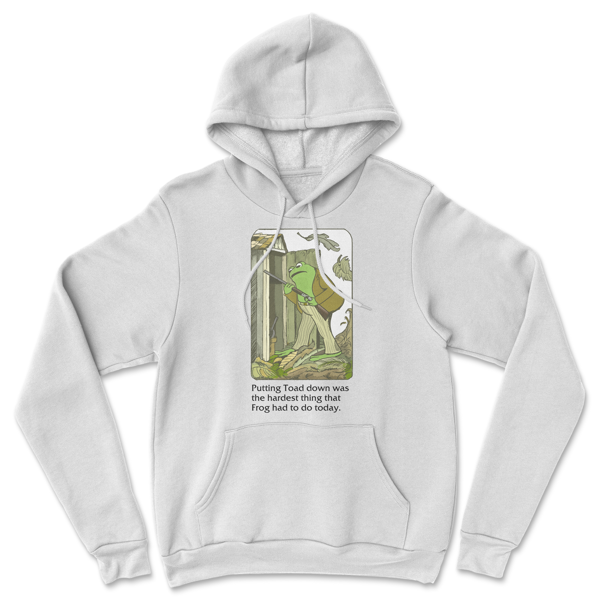 The Nice Shirt Hoodie Frog and Toad  in White