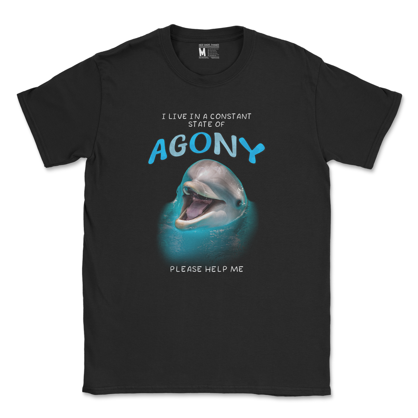 Gildan SoftStyle T-Shirt Agony Dolphin in Black