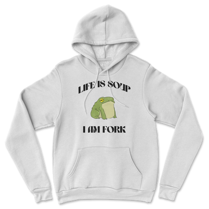 Gildan SoftStyle Hoodie I Am Fork  in White