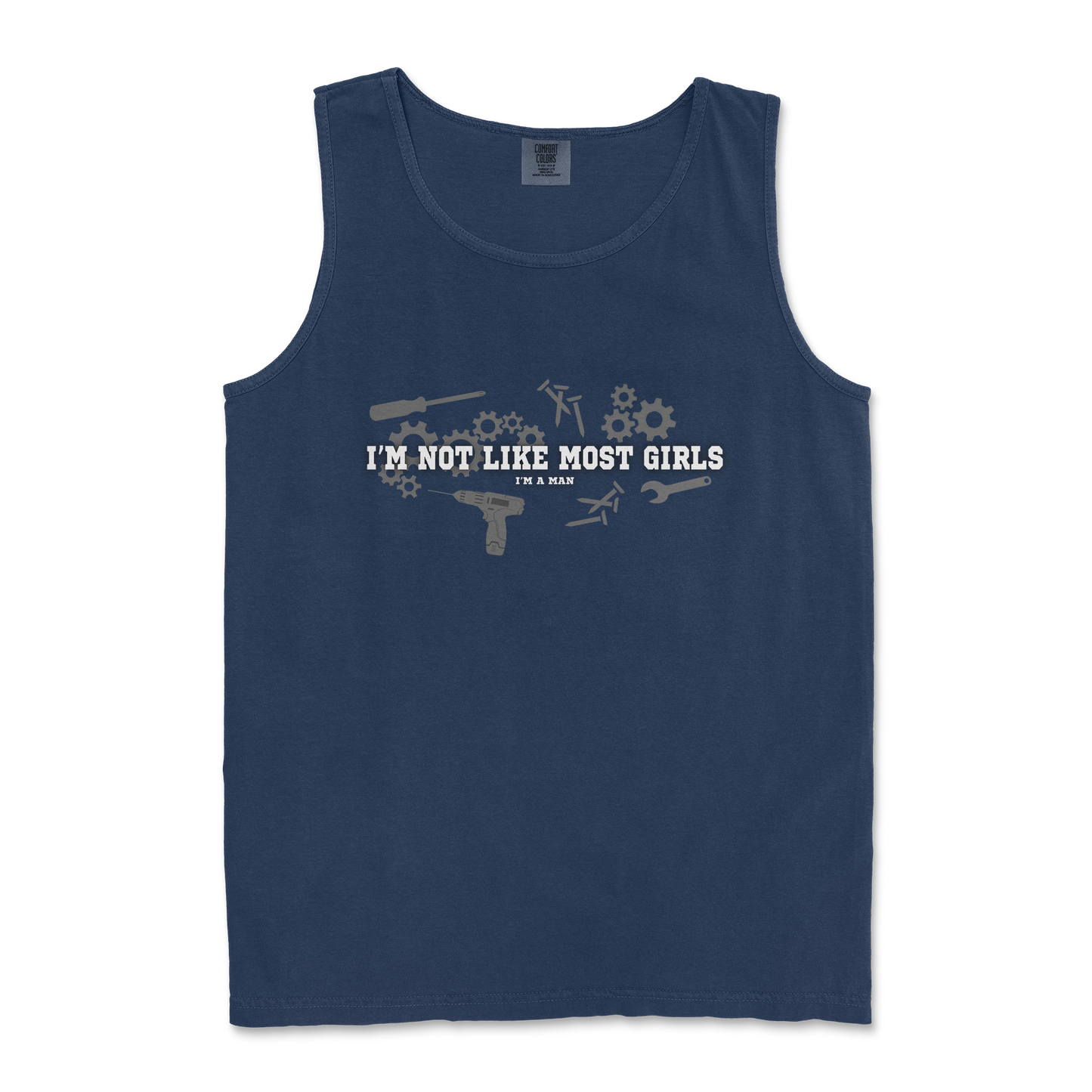 Comfort Colors Tank Top Not Like Most Girls in TrueNavy