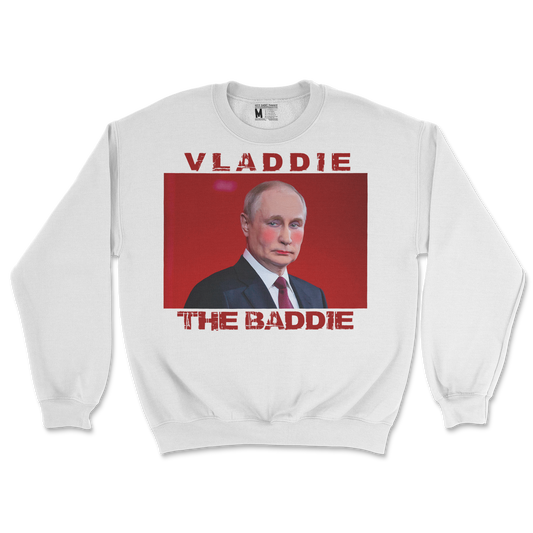 Gildan SoftStyle Crew Neck Vladdie The Baddie in White