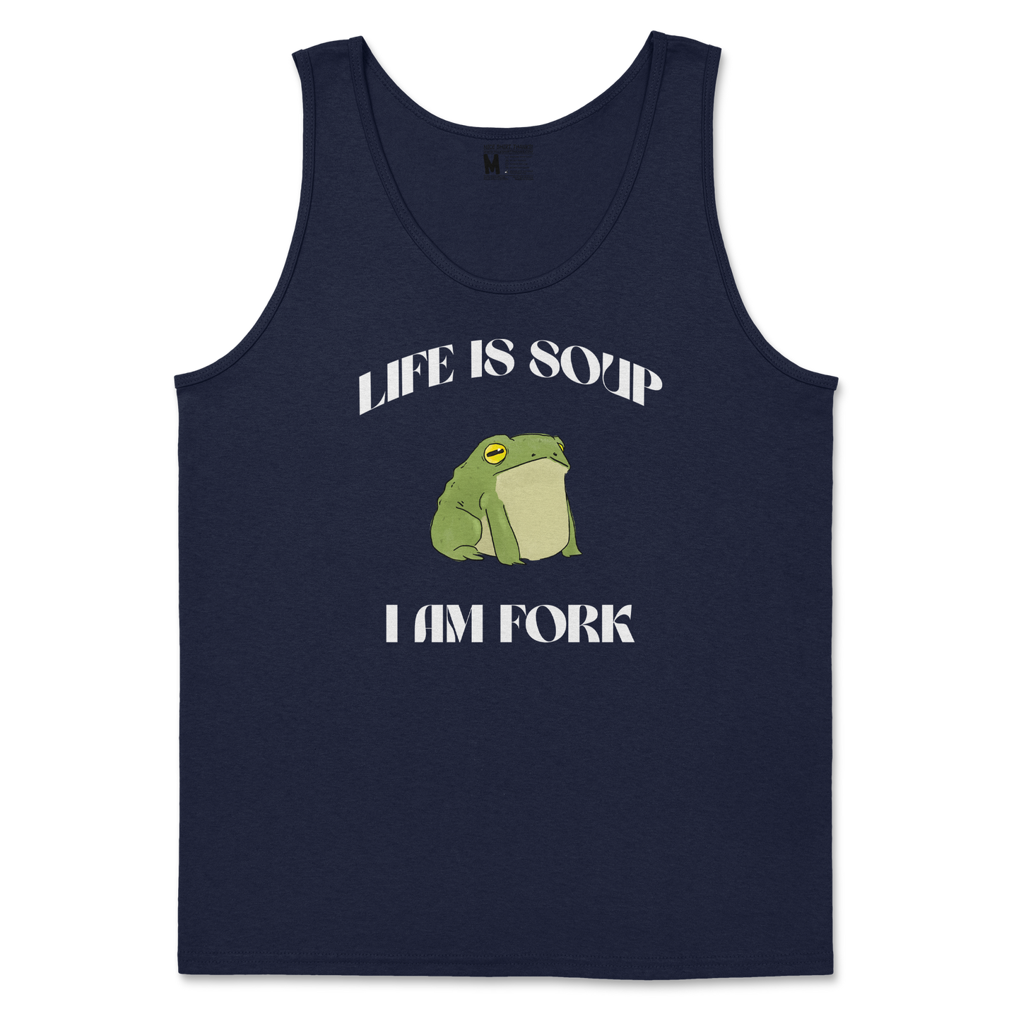 Gildan SoftStyle Tank Top I Am Fork  in Navy