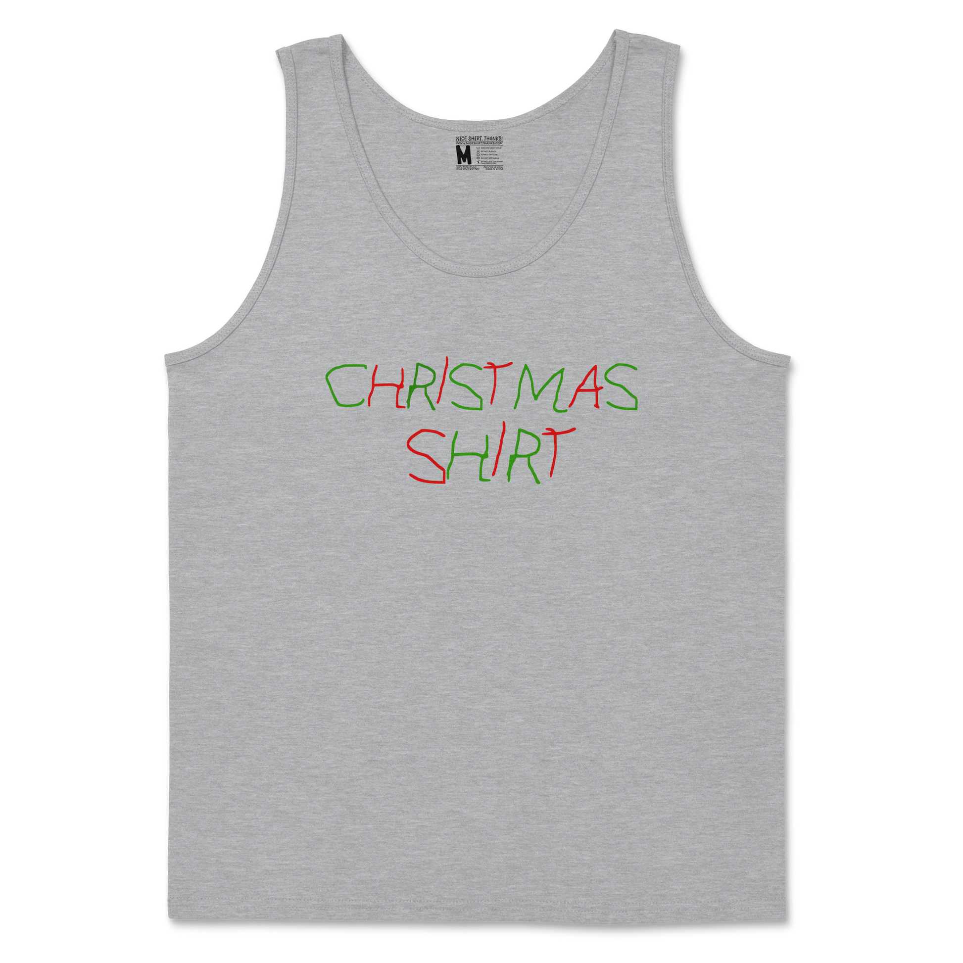 Gildan SoftStyle Tank Top Christmas Shirt in Sport-Grey