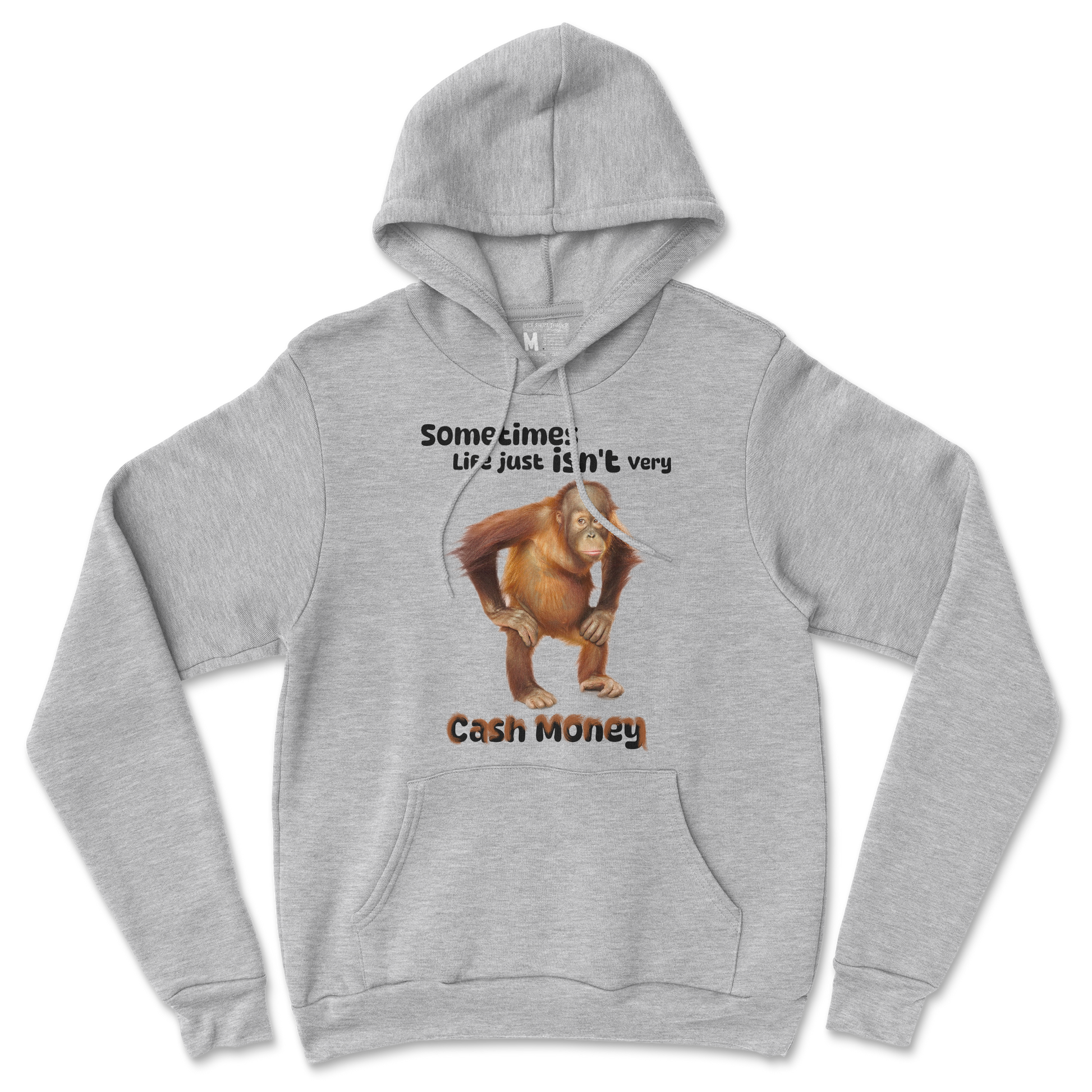 Gildan SoftStyle Hoodie Cash Money Monkey  in Grey-Heather