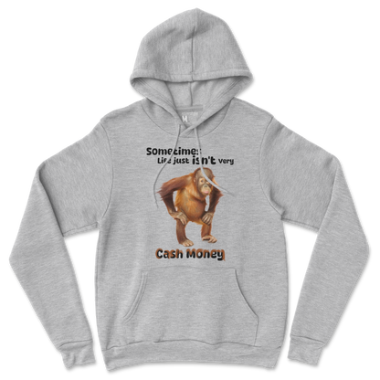 Gildan SoftStyle Hoodie Cash Money Monkey  in Grey-Heather