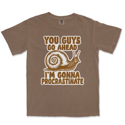 Comfort Colors T-Shirt Procrastinating Snail  in Espresso