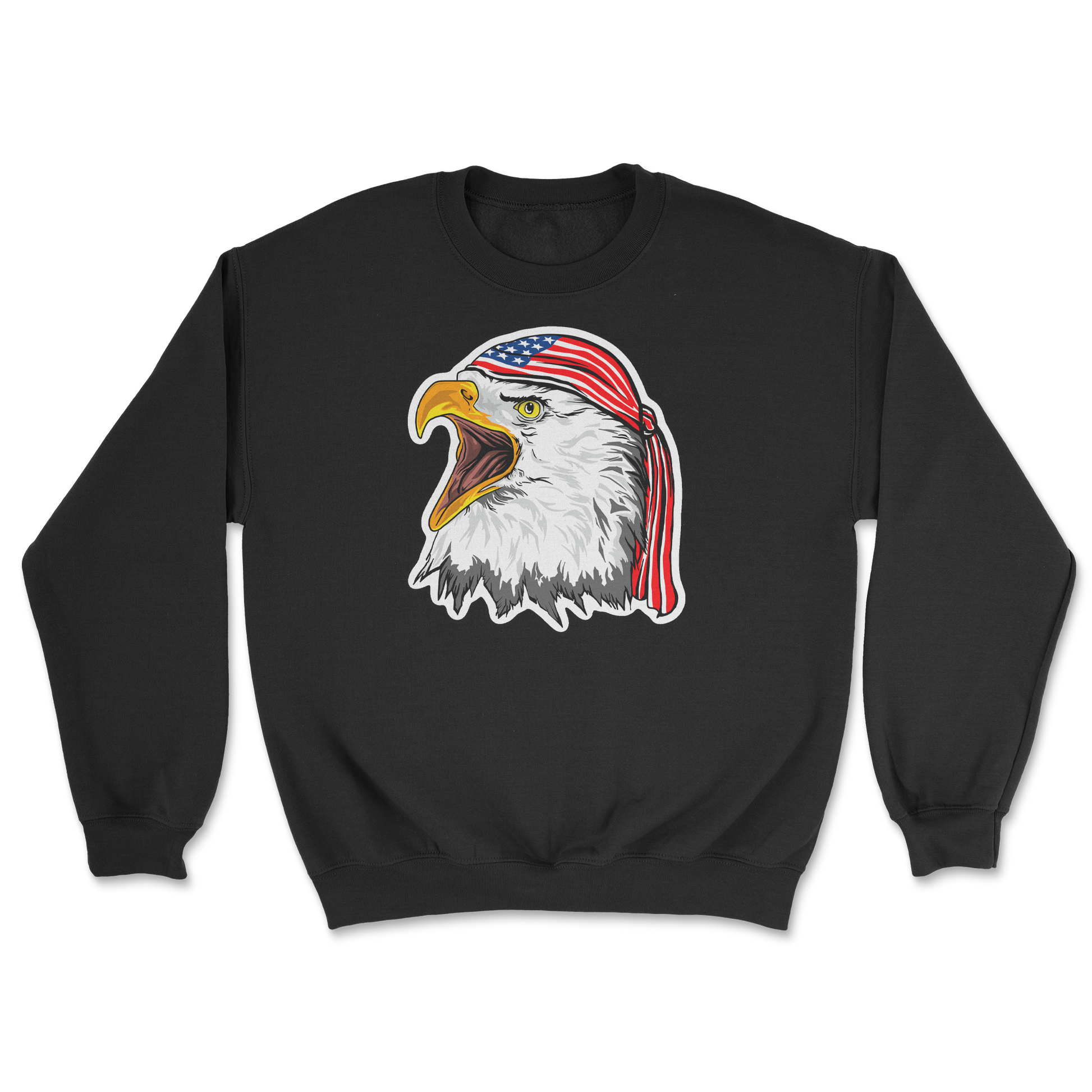 Heavy Blend Crew Neck Freedom Eagle in Black