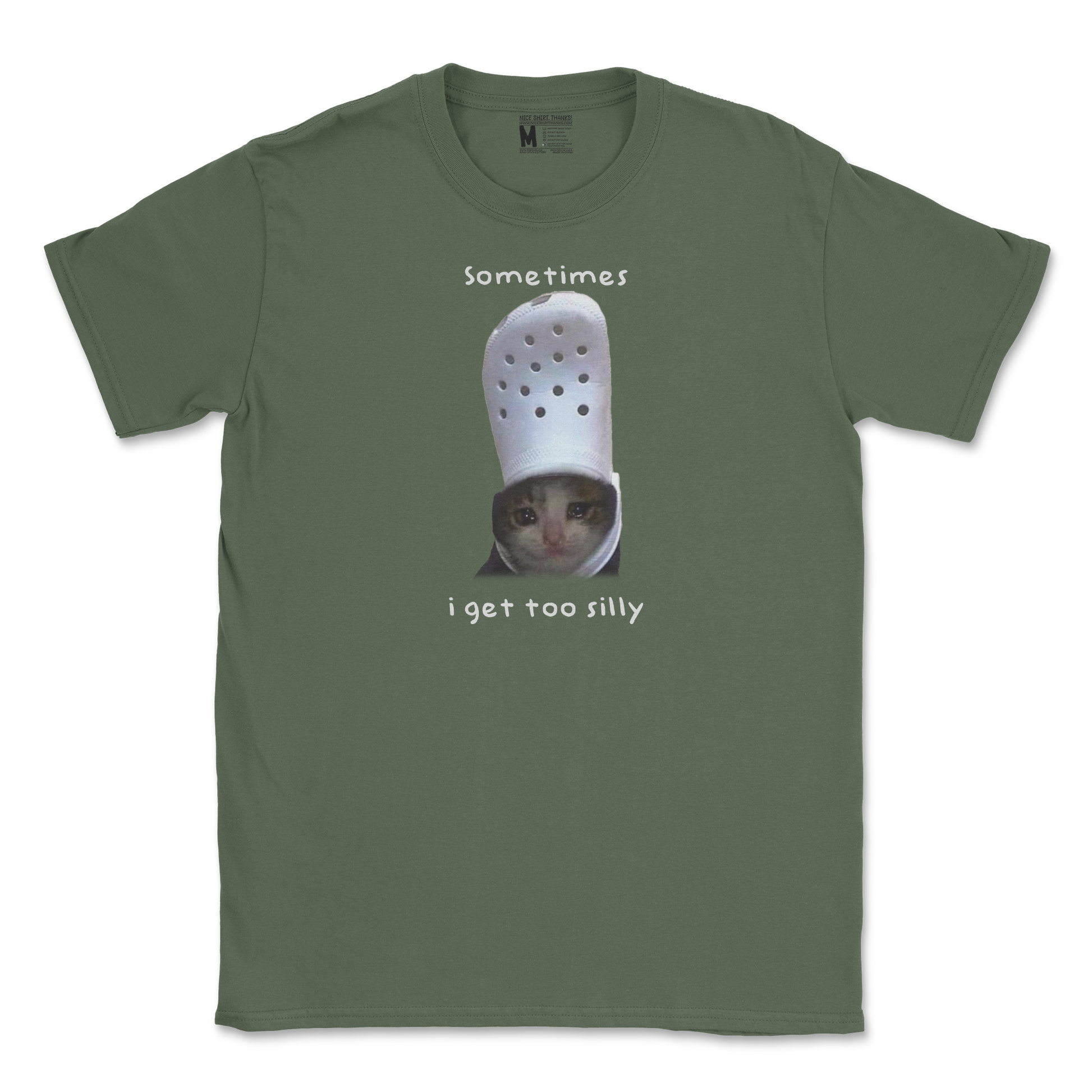 Gildan SoftStyle T-Shirt Got Too Silly  in Military-Green