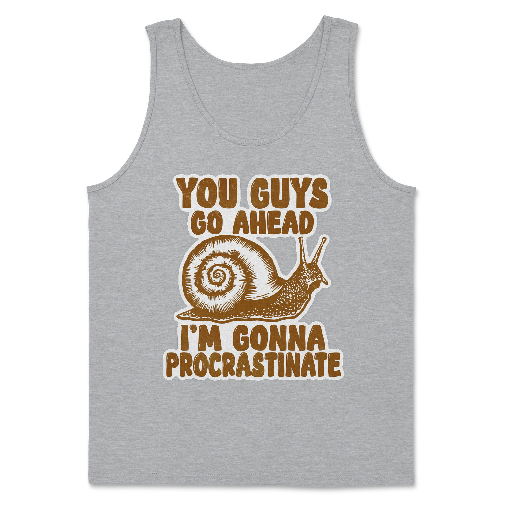 The Nice Shirt Tank Top Procrastinating Snail  in Sport-Grey