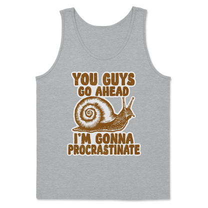 The Nice Shirt Tank Top Procrastinating Snail  in Sport-Grey