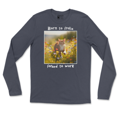 Gildan SoftStyle Long Sleeve Born to Frolic  in Navy