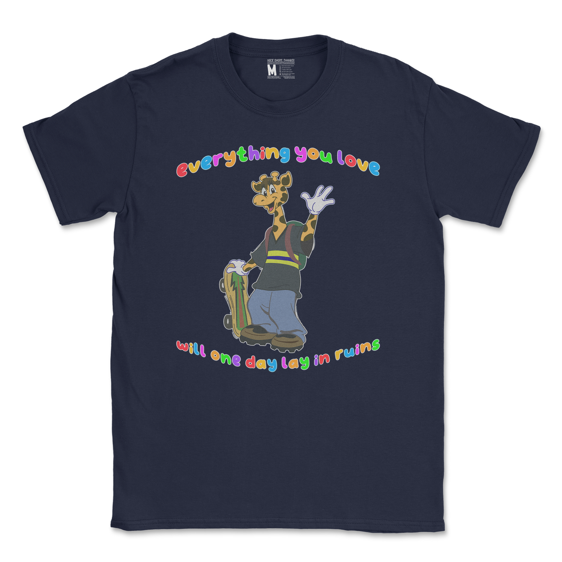 Gildan SoftStyle T-Shirt Jerry the Giraffe in Navy