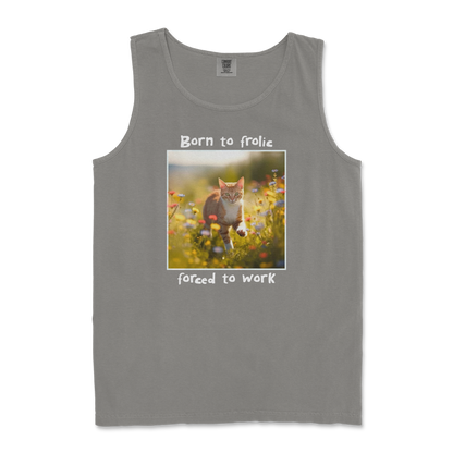 Comfort Colors Tank Top Born to Frolic  in Grey