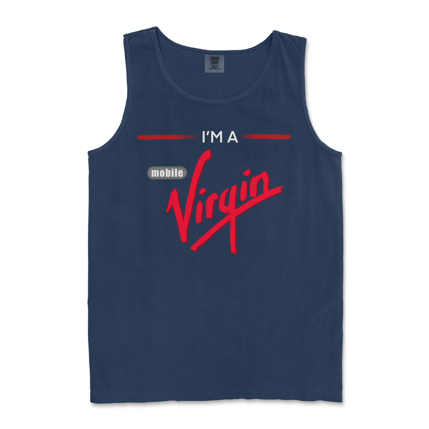 Comfort Colors Tank Top Mobile Virgin in TrueNavy