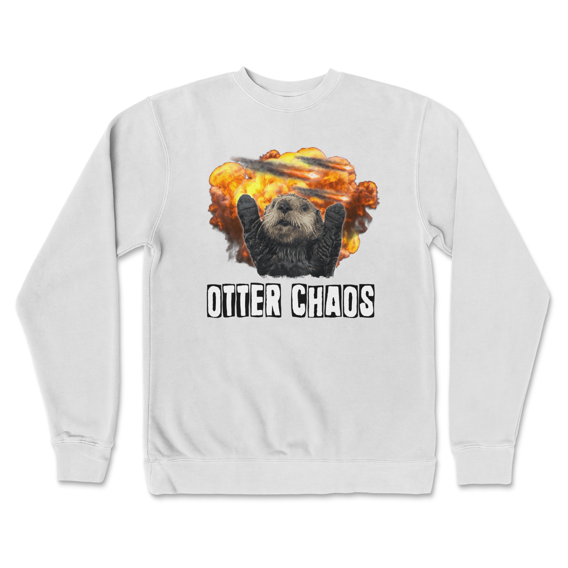 Independent Clothing Co. Crew Neck Otter Chaos in White