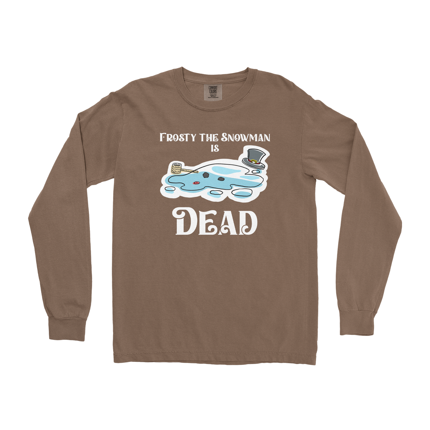 Comfort Colors Long Sleeve Frosty is Dead  in Espresso