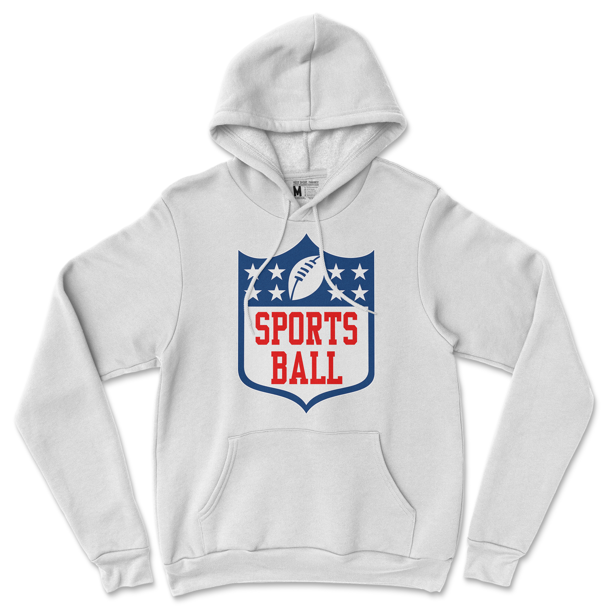 Gildan SoftStyle Hoodie Sports Ball in White