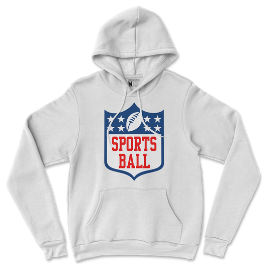 Gildan SoftStyle Hoodie Sports Ball in White