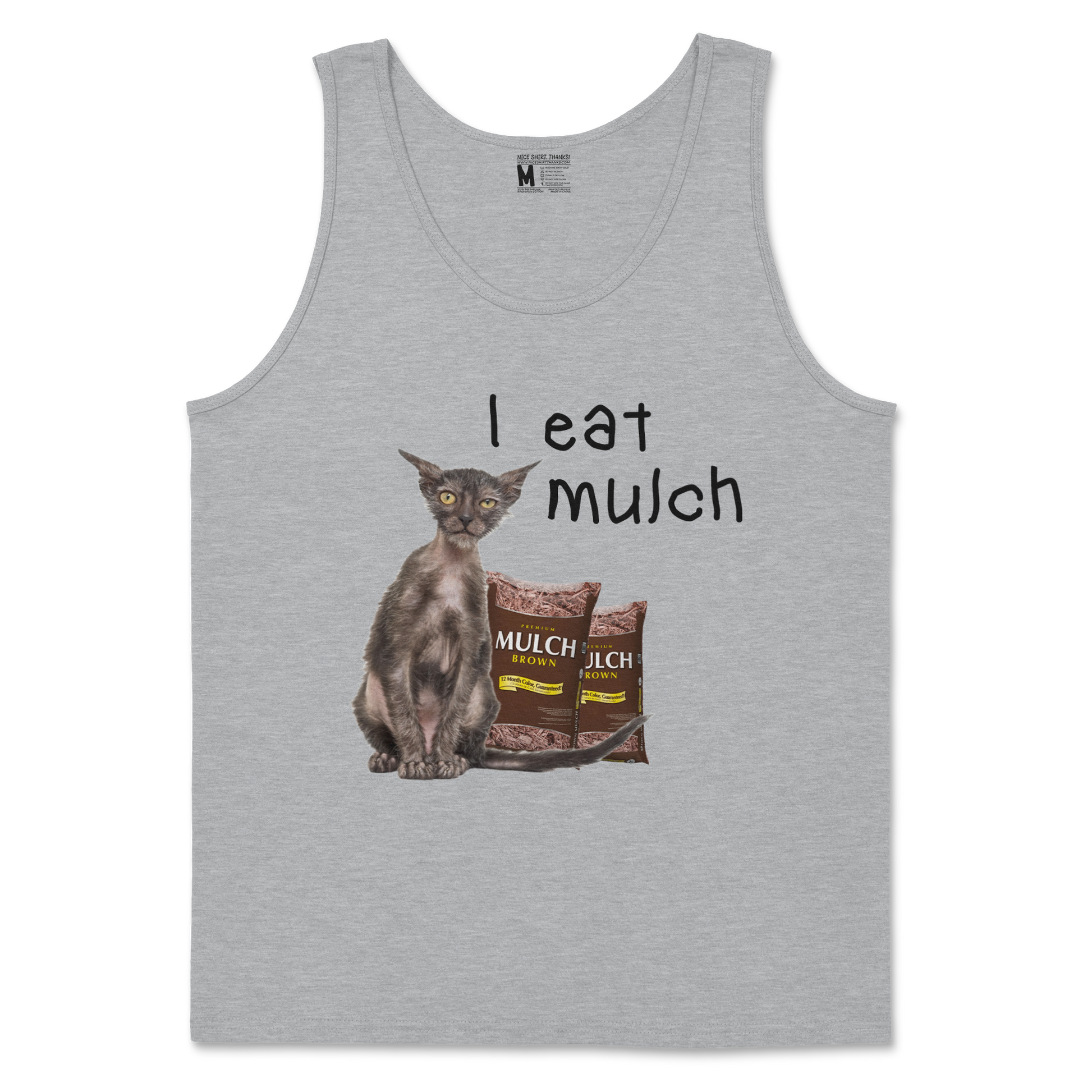 Gildan SoftStyle Tank Top I Eat Mulch in Sports Grey