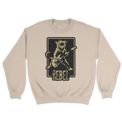 Heavy Blend Crew Neck Rebel Kitty in Sand