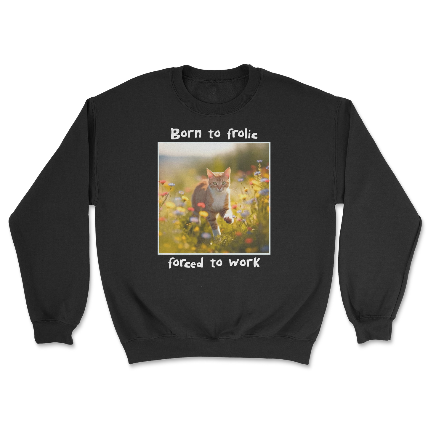 Gildan SoftStyle Crew Neck Born to Frolic  in Black