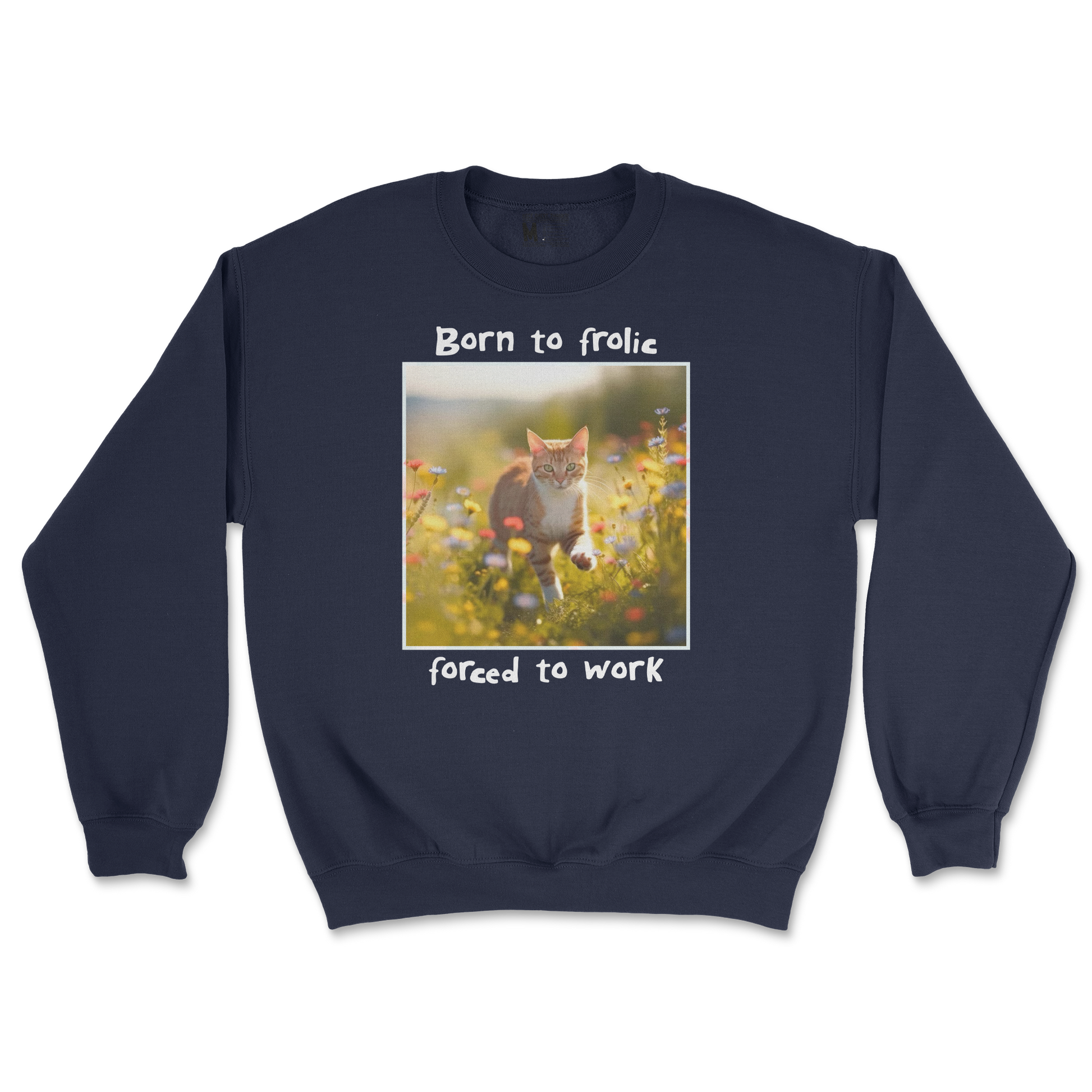 Gildan SoftStyle Crew Neck Born to Frolic  in Navy