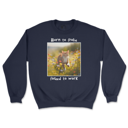 Gildan SoftStyle Crew Neck Born to Frolic  in Navy