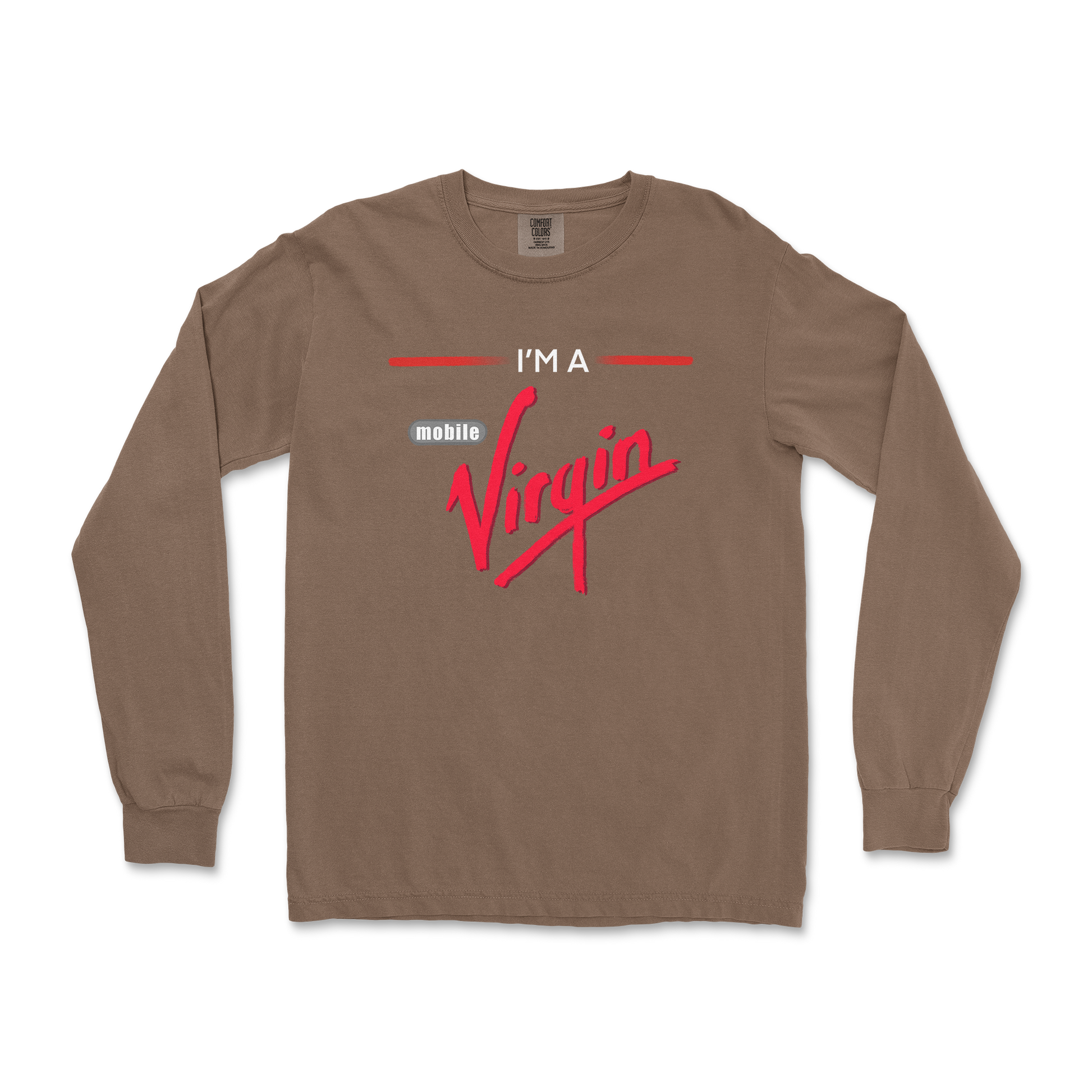 Comfort Colors Long Sleeve Mobile Virgin in Espresso