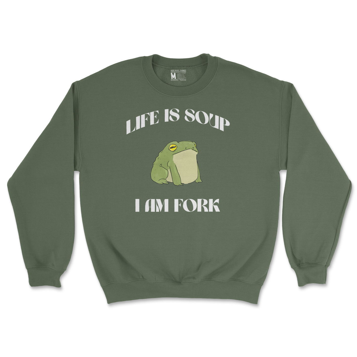 Gildan SoftStyle Crew Neck Life is Soup in Military Green