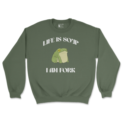 Gildan SoftStyle Crew Neck Life is Soup in Military Green