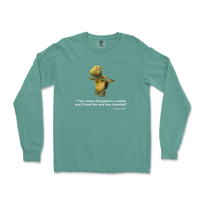 Comfort Colors Long Sleeve Robert Frost Quote in LightGreen