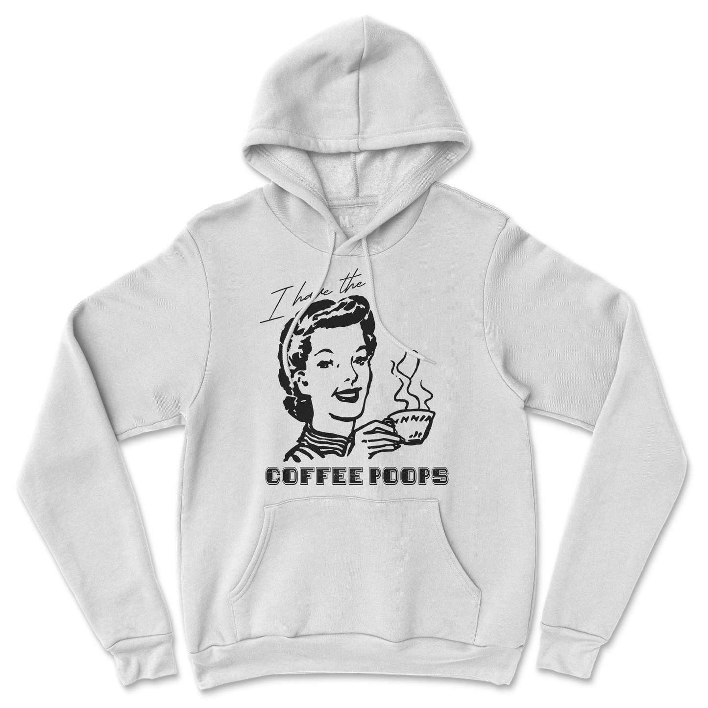 Gildan SoftStyle Hoodie Coffee Poops  in White