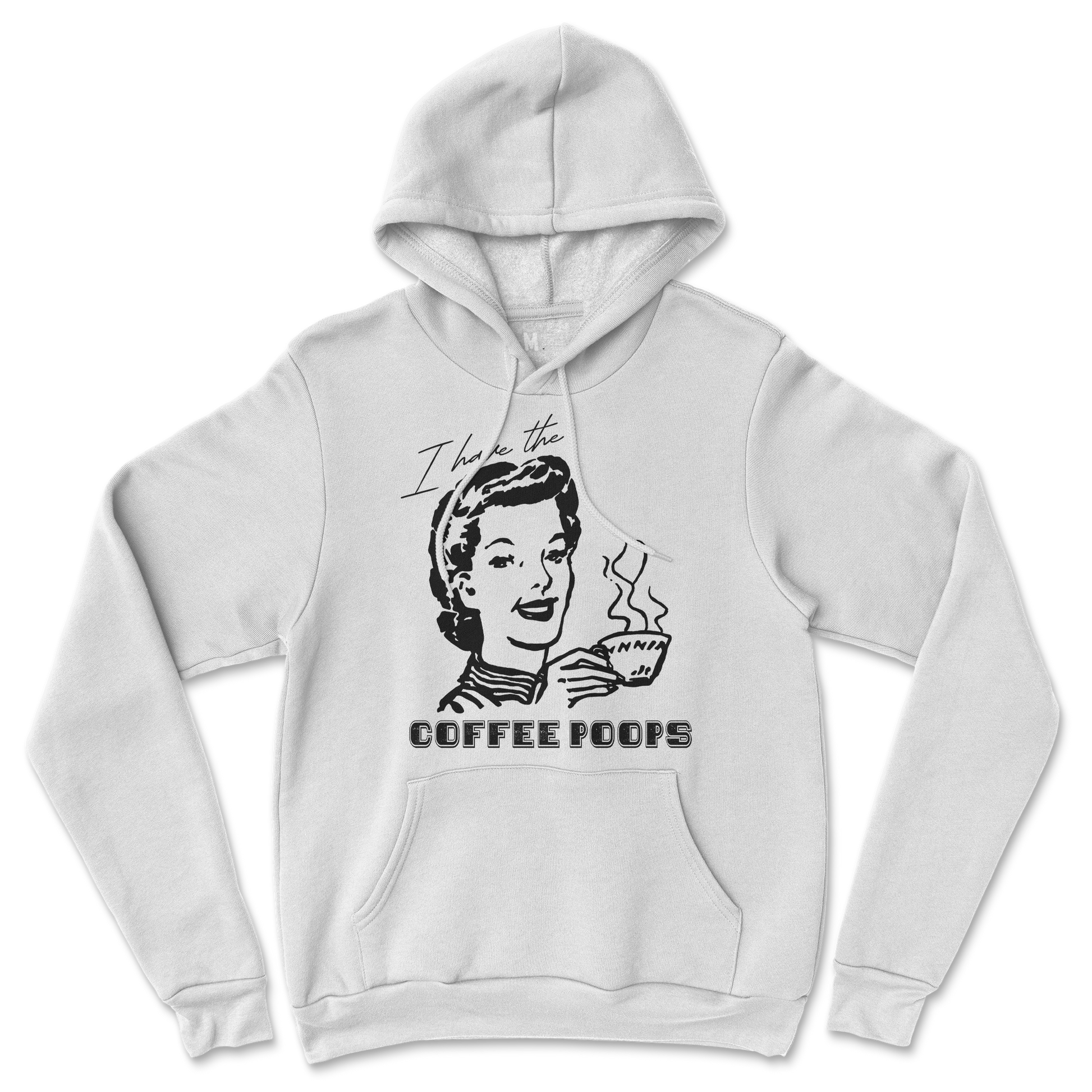 Gildan SoftStyle Hoodie Coffee Poops  in White